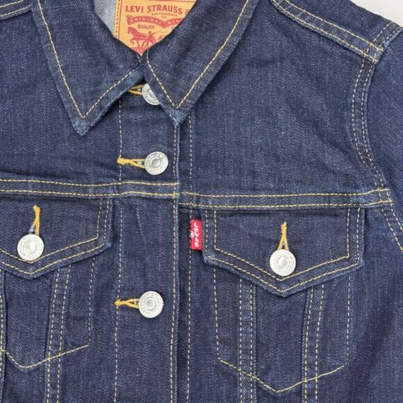 LEVI'S Original Trucker Denim Jacket Women's Size XS Even Rinse - Picture 4 of 7